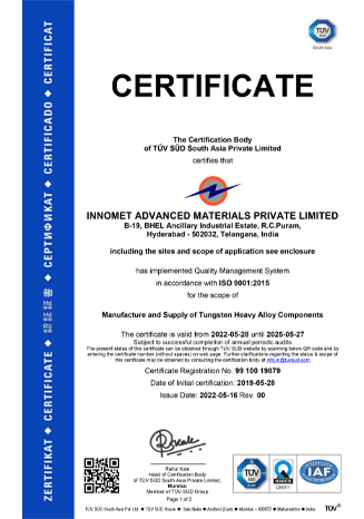 ISO TUNGSTEN Heavy Alloys